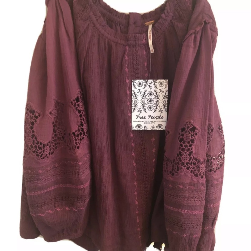 Free People Sangria Adelaide Blouse